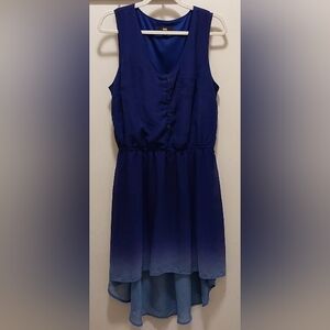 Mossimo Supply Co. Blue Ombre A-line High-low Sleeveless Dress